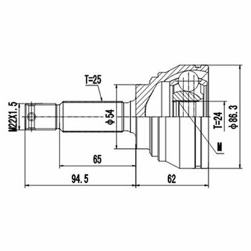 ШРУС Dynamatrix-Korea DCV839019 для Mitsubishi Galant V, Lancer V