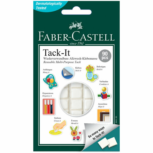 фото Масса для приклеивания faber-castell "tack-it", 90 кубиков, 50г, картон. уп. (589150)