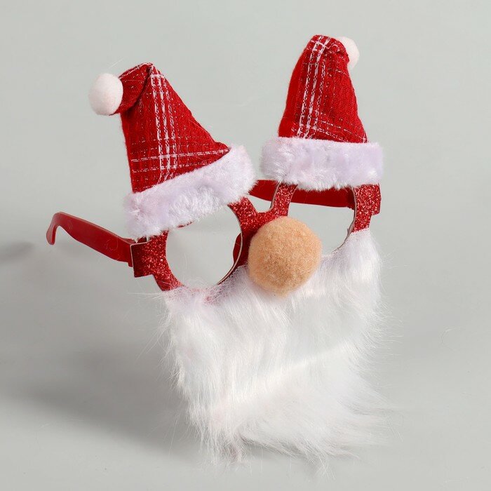 Карнавальные очки «Дед Мороз» в колпачке