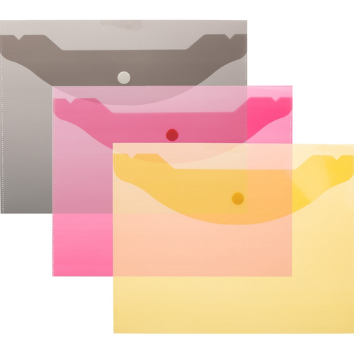 Attache Папка конверт на кнопке А5,190x240мм, Attache, 180мкм, 10шт. уп, в ассортименте папка конверт на кнопке attache с6 180мкм до 100л пластик цветная 10шт 10 уп