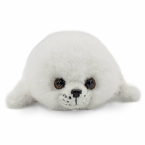 Мягкая игрушка Нерпа Байкал 25 см белая с вышитой мордочкой