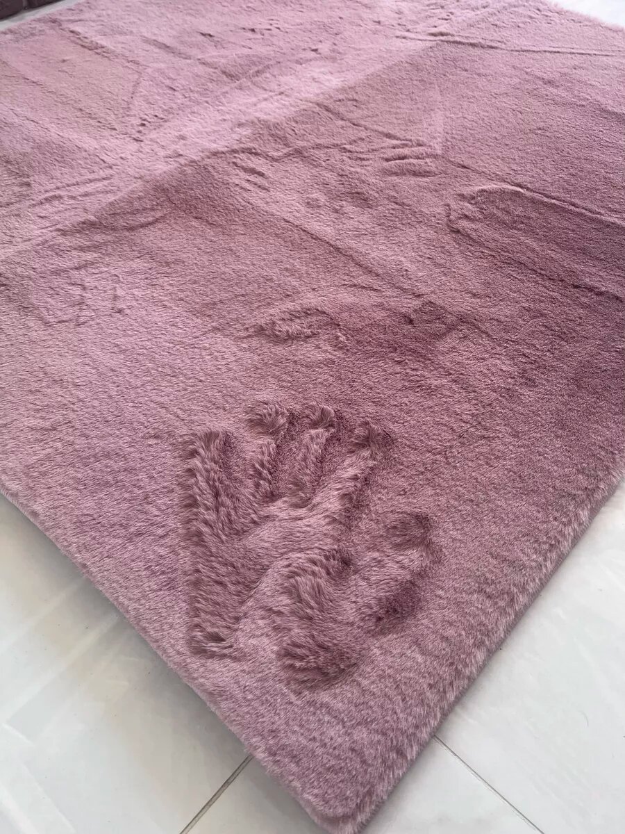 Коврик квадратный Natali's Carpets, латексное напыление, розовый, 200х200 см