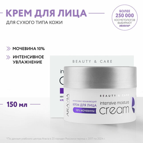 фото Aravia крем для лица интенсивно увлажняющий intensive moisture с мочевиной (10%), 150 мл
