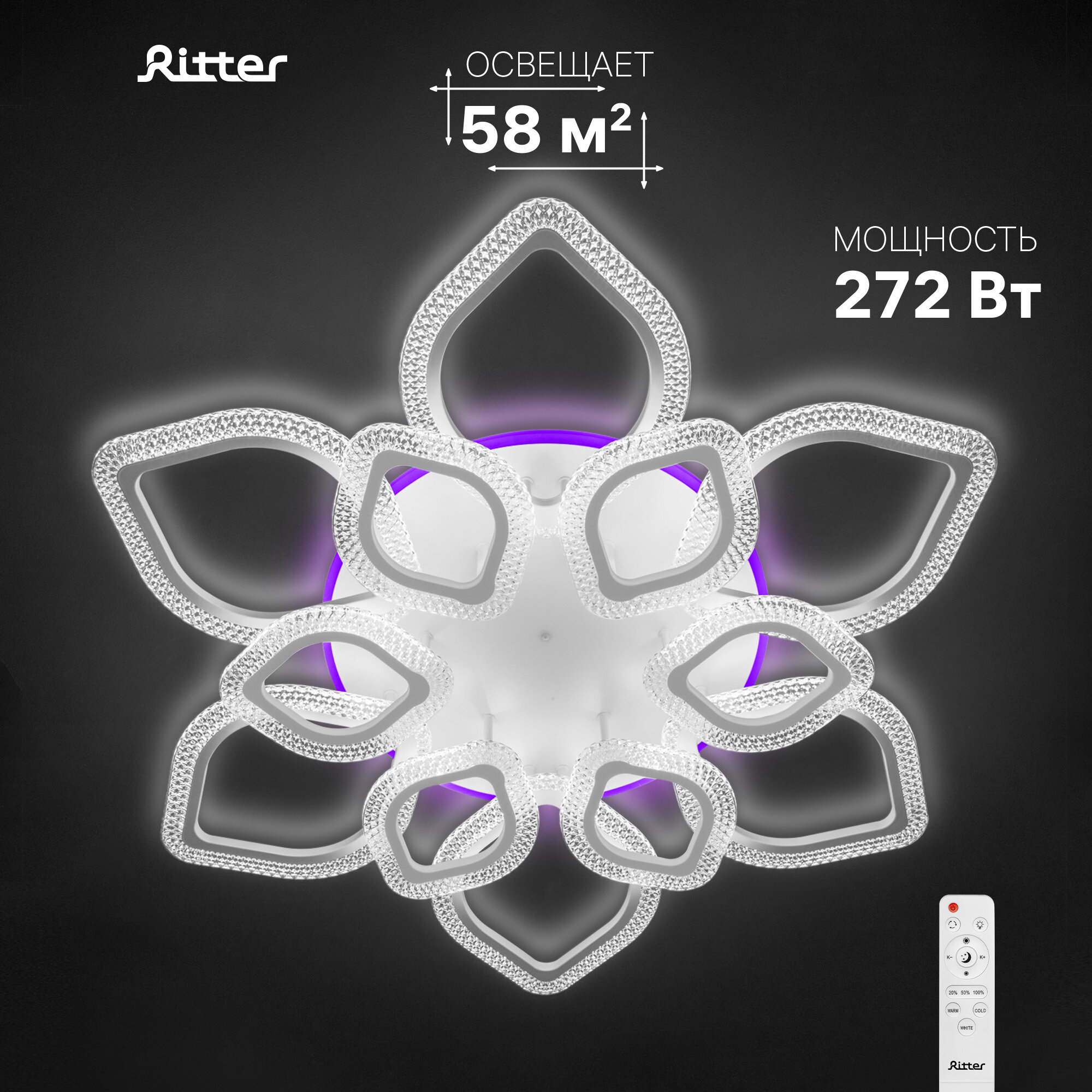 фото Светодиодная люстра PALERMO 100W Ritter