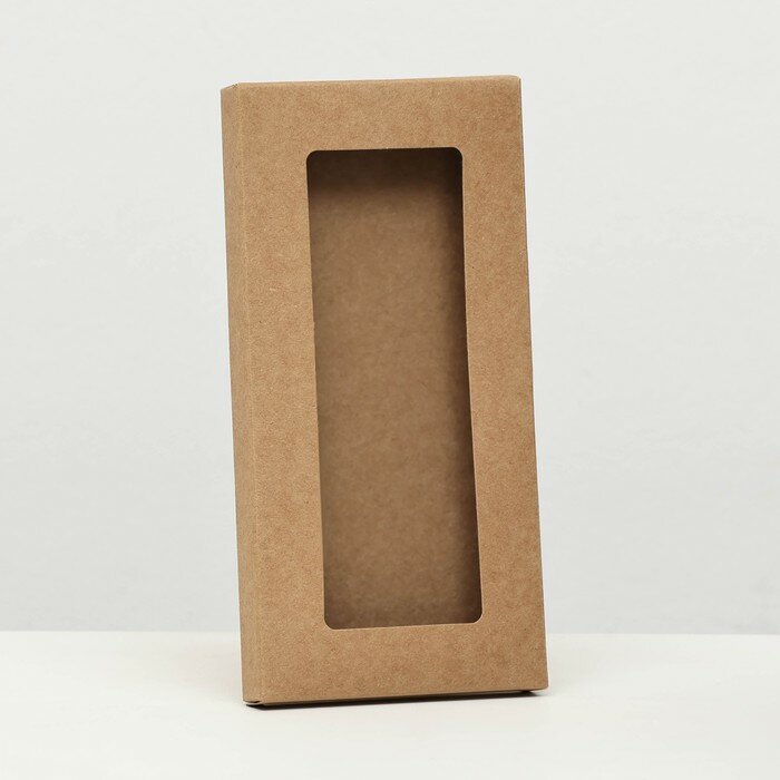 Коробка под плитку шоколада крафт с окном 18 х 9 х 14 см 10342973