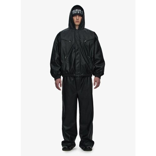 фото Кожаная куртка fable crumpled faux-leather, размер xs, черный