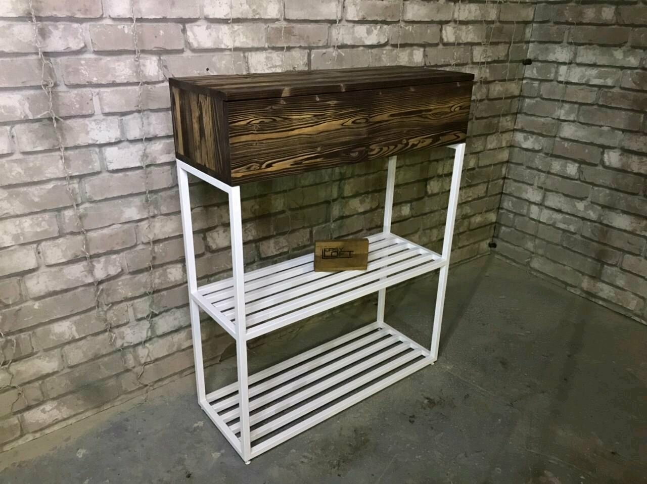 Консоль "EasyLOFT" в стиле лофт с ящиками, обувница, 80х30х100 см.