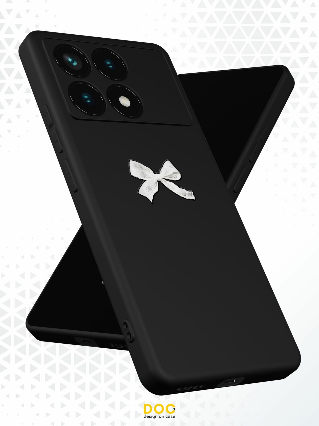 Силиконовый чехол DesignOnCase для Poco X6 Pro (5G) (Поко Икс 6 Про 5Джи), Белый бантик — фото 1