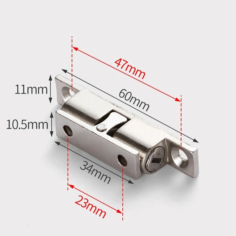 Латунная дверная защелка с двумя шариками 40-70 мм silver-60mm