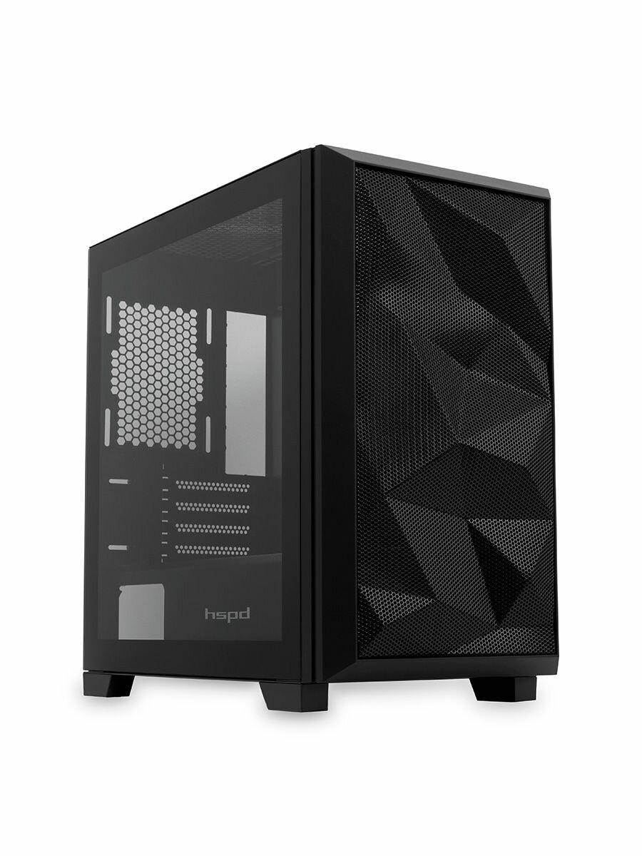 Корпус для ПК без БП и вентилятора HSPD M340 Black (M340-TGBK)