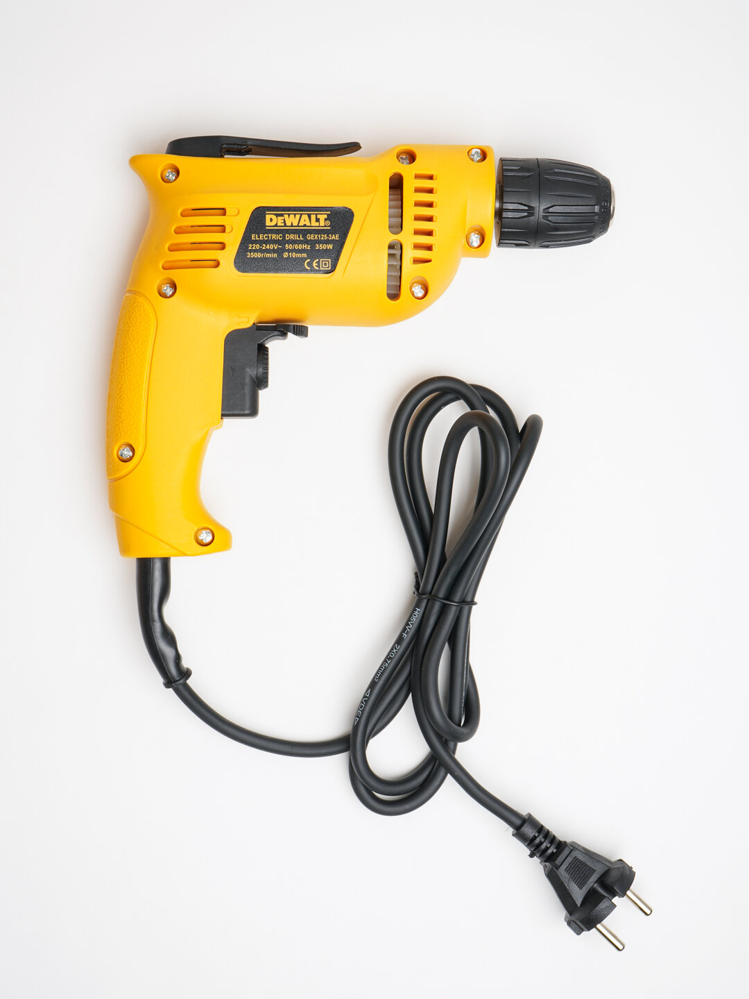 Электрический дрель Dewalt 350 Вт : сетевой, быстрозажимной патрон. — фото 1