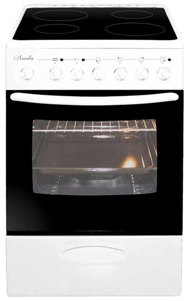 Плита Электрическая Лысьва EF4006MK00 белый стеклокерамика (без крышки)