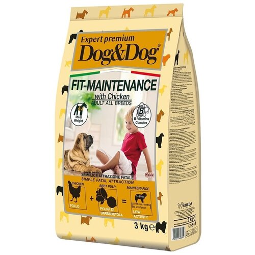 Корм Dog&Dog Expert Premium Fit-Maintenance для взрослых для контроля веса собак с курицей 3 кг