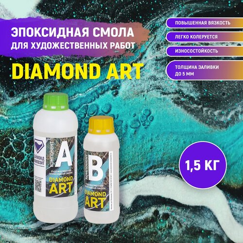 Эпоксидная смола для художественных работ DIAMOND ART 1,5 кг.