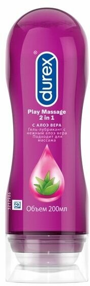 Гель-смазка 2 в 1 Aloe vera Play Massage Durex/Дюрекс фл. 200мл