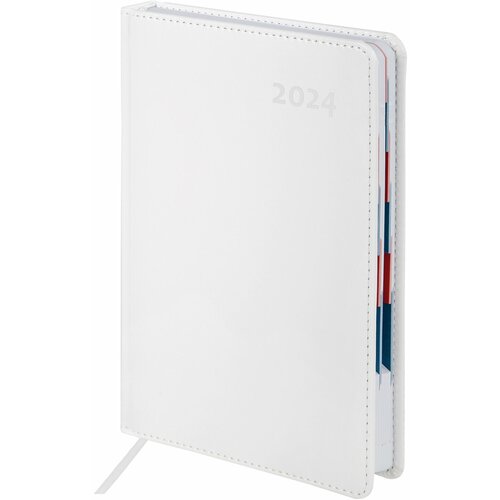 Ежедневник датированный 2024 А5 148х218мм GALANT White, под кожу, белый, 114766 ежедневник white