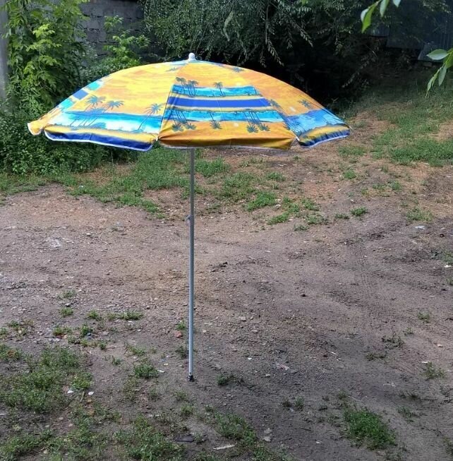 Пляжный зонт Пальма в закате, размер купола 180 см - фотография № 6