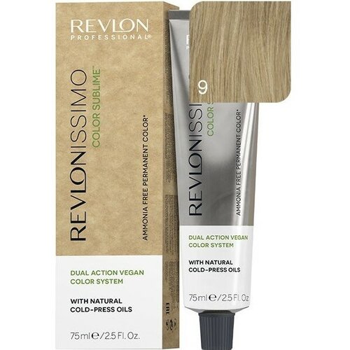 Revlonissimo Color Sublime веганский перманентный краситель с маслами холодного отжима, оттенок 9 Очень светлый блондин, 75 мл