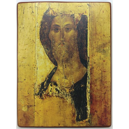 Православная Икона Спас Звенигородский, деревянная иконная доска, левкас, ручная работа(Art.1150Б)