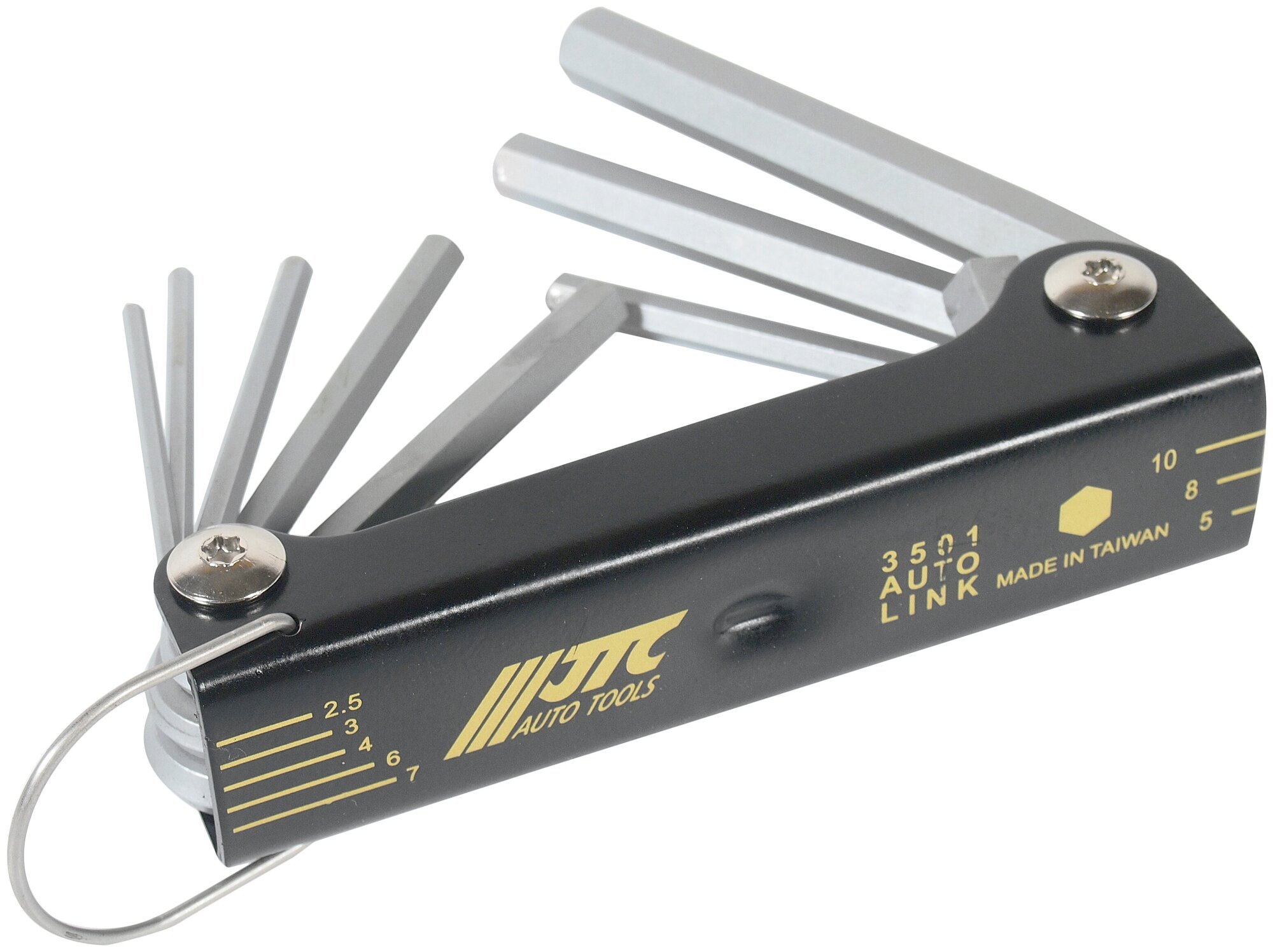 фото Набор ключей шестигранных раскладной (2,5, 3, 4, 5, 6, 7, 8, 10 мм) 8 шт. JTC /1 JTC-3501