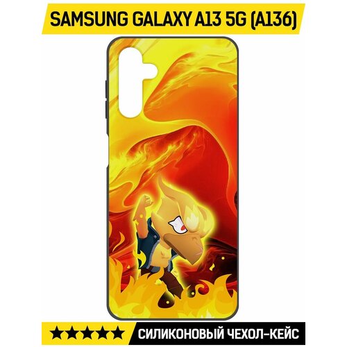 Чехол-накладка Krutoff Soft Case Brawl Stars - Ворон-Феникс для Samsung Galaxy A13 5G (A136) черный чехол накладка krutoff soft case brawl stars паладин вольт меха для samsung galaxy a13 5g a136 черный