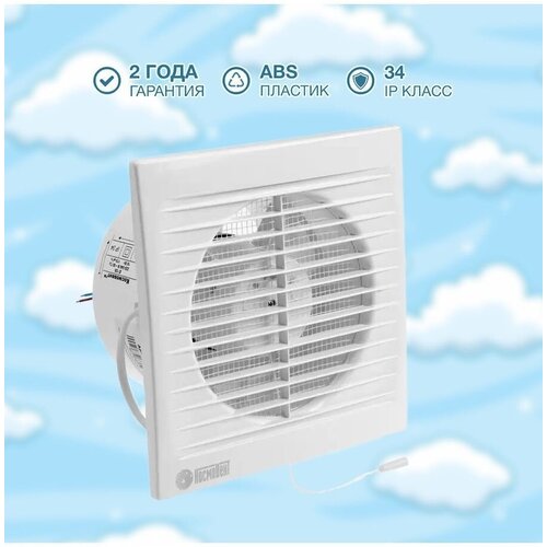 Вентилятор вытяжной осевой D100 с выключателем 869₽