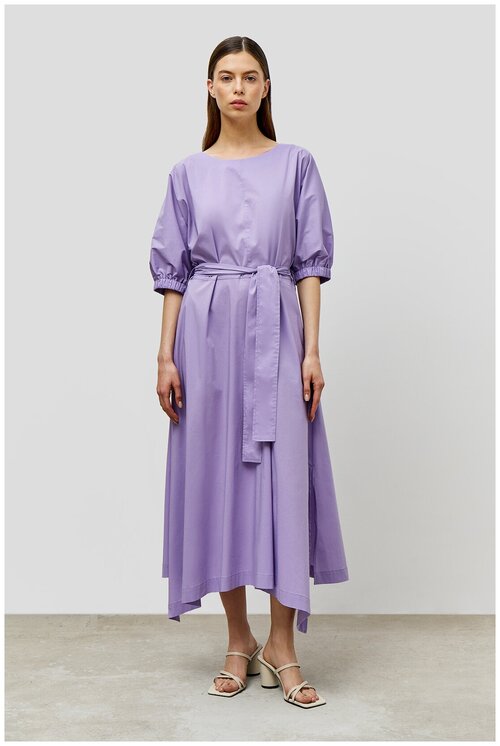 Платье Baon, свободный силуэт, макси, размер 46, фиолетовый