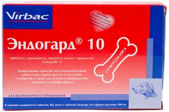 Virbac Эндогард 10 таблетки для собак 6