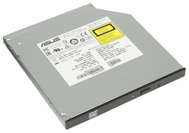 Привод DVDRW ASUS Привод DVDRW 8x8x8xDVD/24x24x24xCD ASUS SDRW-08U1MT для ноутбука, черный (SATA) (oem)