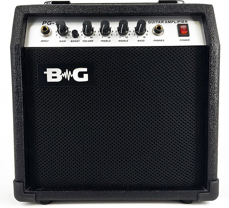 BG PG15 Усилитель гитарный комбо, 15 Вт, 6,5", Input, Gain, Boost switch, Volume, Treble, Middle, Bass, Headphone