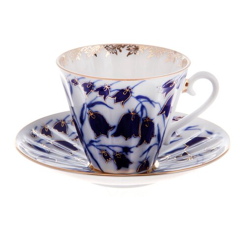 Чайная пара Императорский фарфоровый завод Колокольчики, форма Лучистая, 235 мл, 2 предм.