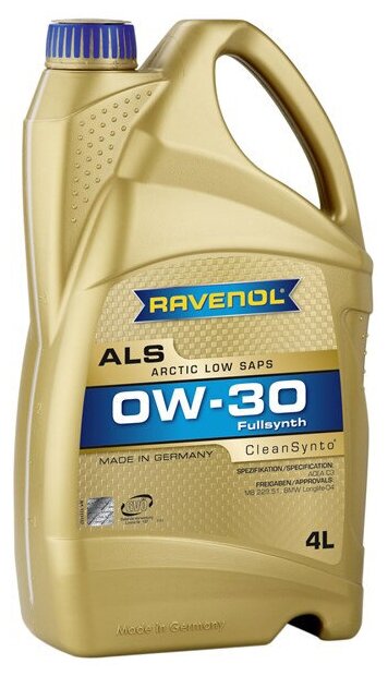 Моторное масло ravenol arctic low saps als sae 0w-30 ( 4л), ravenol, 4014835797796