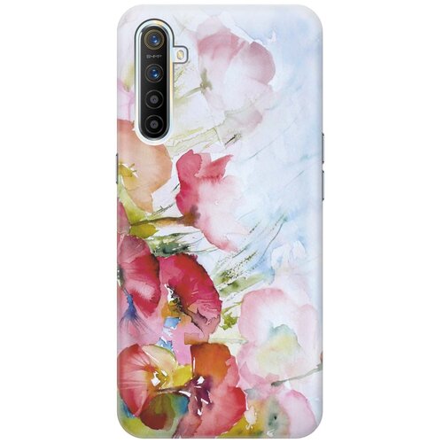 фото Cиликоновый чехол на realme xt / рилми хт с принтом "акварельные цветы" gosso