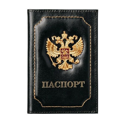 обложка на общегражданский паспорт герб россии Обложка для паспорта BRAUBERG 238201, черный