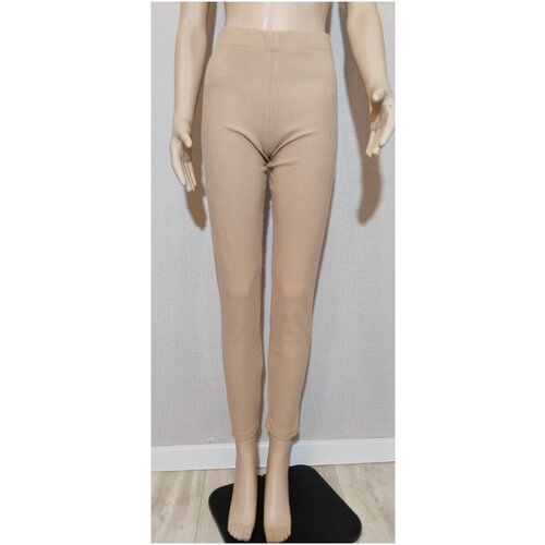 фото Леггинсы спортивные в рубчик / цвет бежевый / оверсайз рус