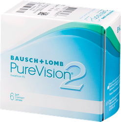 Мягкие контактные линзы Bausch + Lomb Pure Vision2 6pk /Диоптрии -4.50/Радиус 8.6/