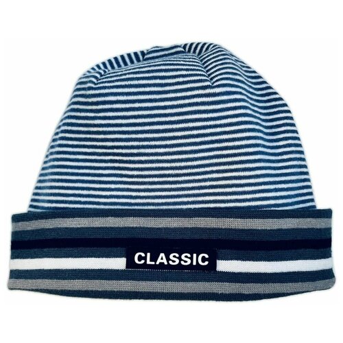 фото Шапка бини xamillion, размер 46, синий