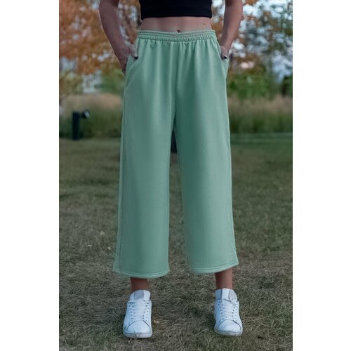 фото Брюки кюлоты магазин толстовок, размер l-44-46-woman-(женский), зеленый