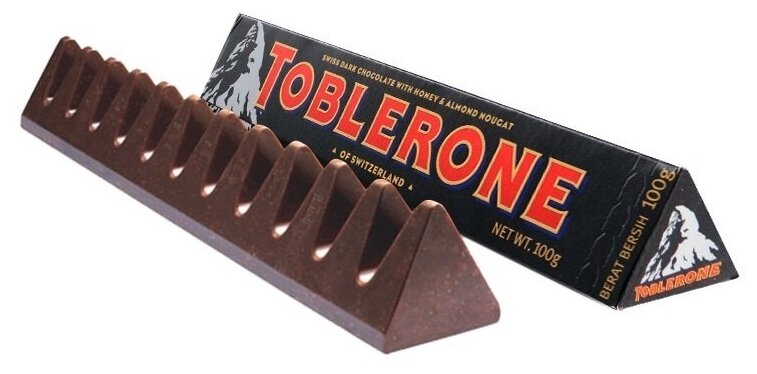 Молочный шоколад Toblerone Dark / Таблерон Дарк 100 г. (Швейцария) - фотография № 1