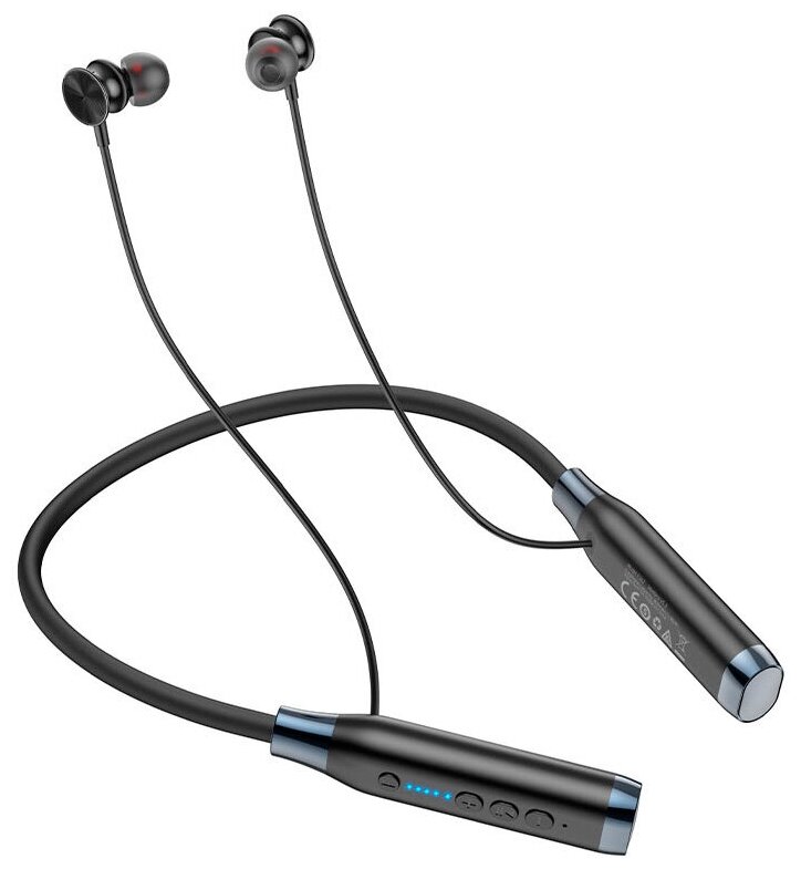 Наушники Bluetooth беспроводные, вакуумные, спортивные с микрофоном, шумоподавлением на шею Hoco ES62 Pretty Neck-Hang Черные
