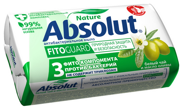 Absolut Мыло кусковое Fitoguard Белый чай и масло оливы, 90 г