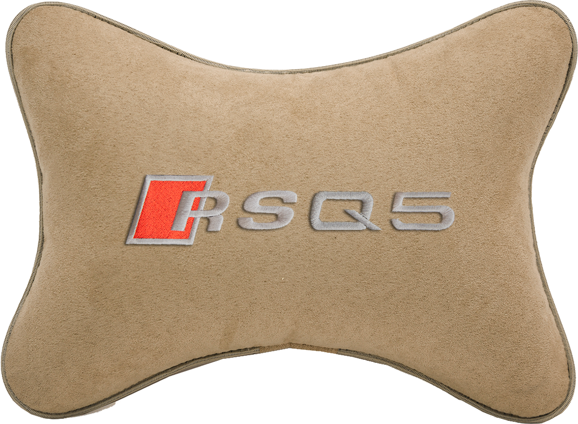 Подушка на подголовник алькантара Beige с логотипом автомобиля AUDI RSQ5