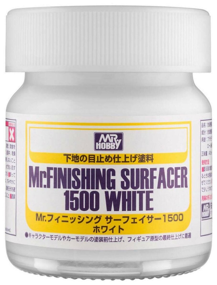 фото Грунтовка Mr. FINISHING SURFACER 1500 финишная белая 40мл SF-291