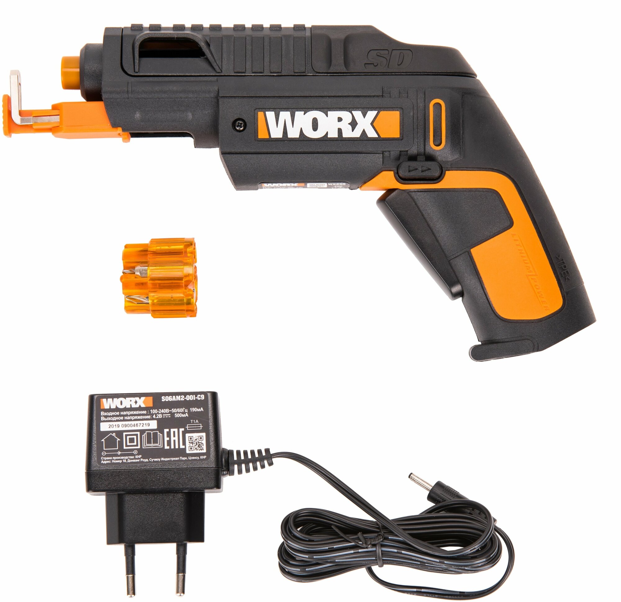 Аккумуляторная отвертка Worx WX255 SD черный - фотография № 15