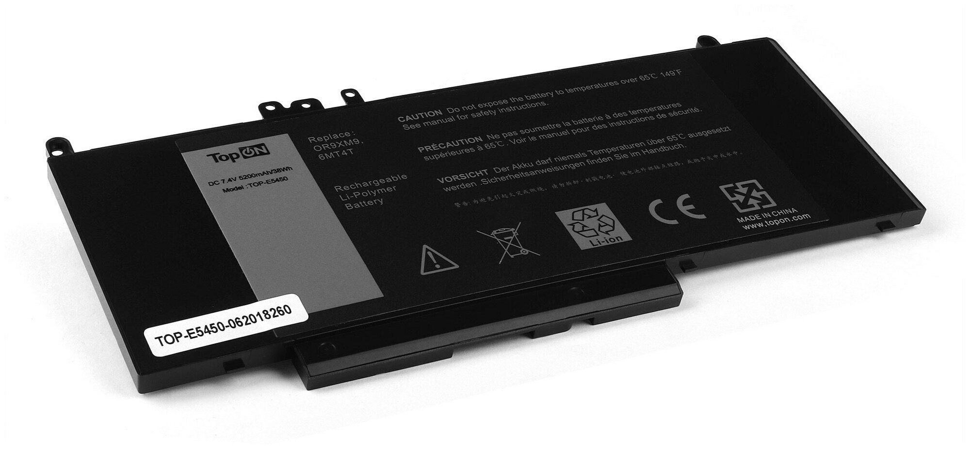 Аккумулятор для ноутбука Dell TopOn Latitude E5450, E5550, 14 5000, 15 5000 Series. 7.4V 5200mAh 38Wh. PN: 0R9XM9, 6MT4T, G5M10, 8V5GX, 08V5 - фото №2