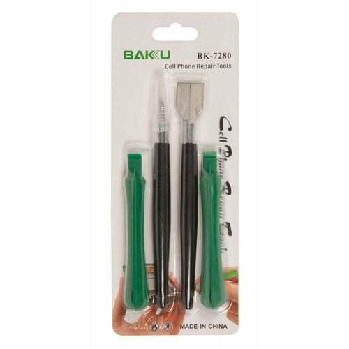 Набор инструментов 4 в 1 для ремонта смартфонов: скальпель, три лопатки / BK-7280-D набор инструментов baku для ремонта электроники