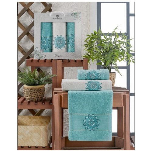 фото Oran merzuka полотенце daystar цвет: бирюзовый (50х90 см - 2 шт,70х140 см) br41115