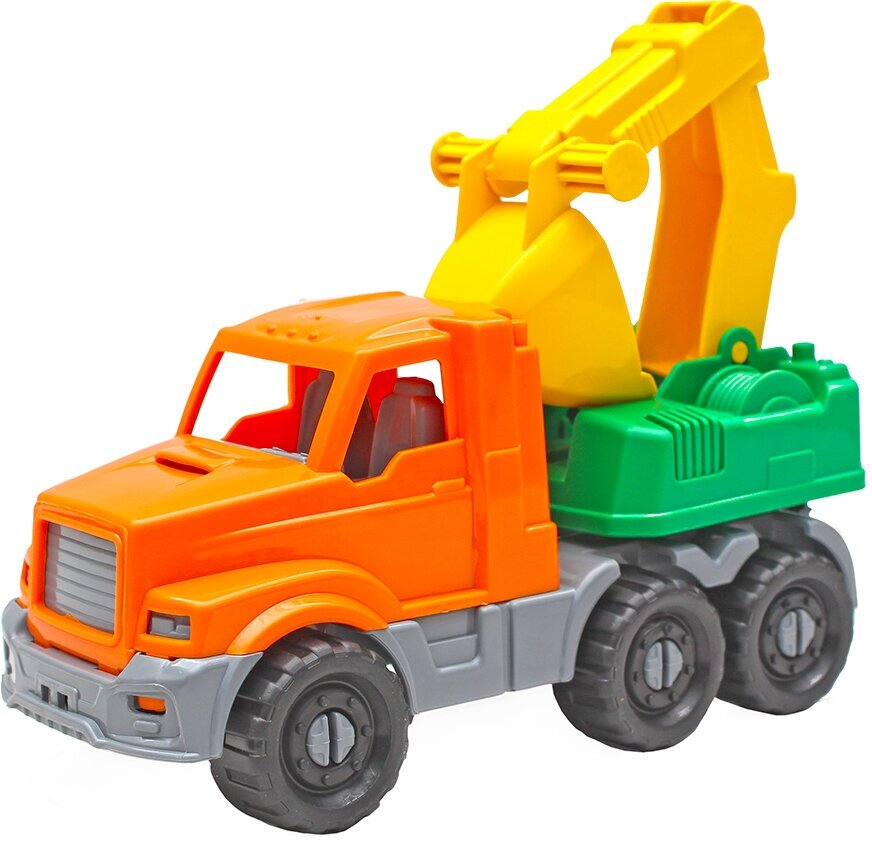 Техника Экскаватор Рыжий кот Добрыня, 20x12x8.5см