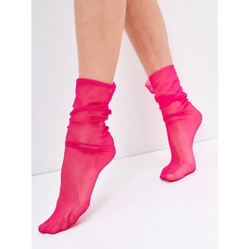 Носки ILTANI, 10 den, размер 36-41, розовый летние тонкие кружевные эластичные носки модные удобные мягкие дышащие чулочные изделия многоцветные сетчатые короткие чулки с цветочны