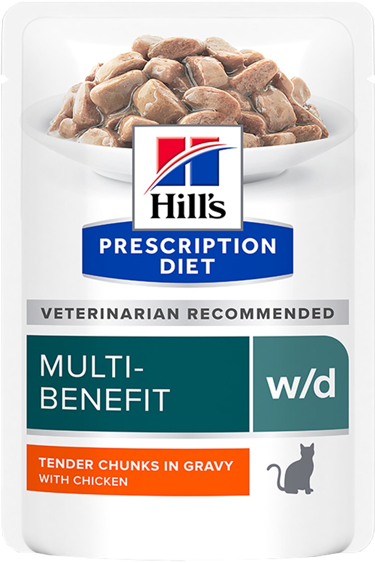 Влажный диетический корм для кошек Hill's Prescription Diet w/d при поддержании веса и сахарном диабете с курицей 12шт*85г